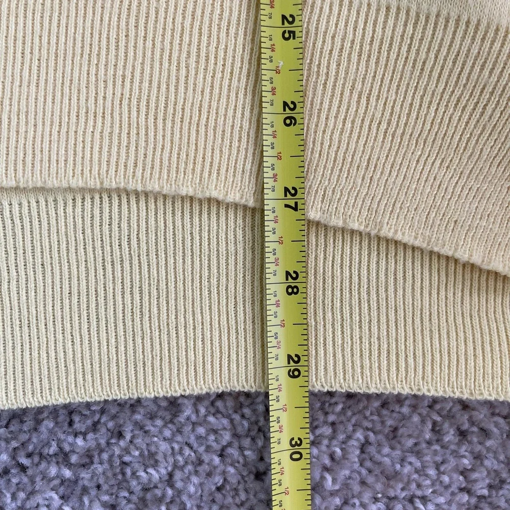 Vintage L.L. Bean Sweater Mens XLT Yellow Acrylic Tight Knit V Neck Pullover USA